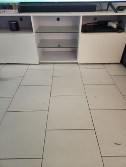 White entertainment stand