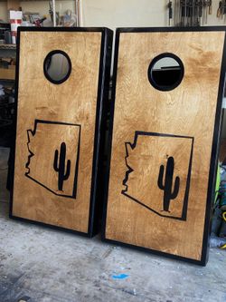 Arizona State Cactus Cornhole Boards with bags