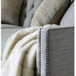 Bernhardt Furniture Candace Sofa With Nailhead Trim and Pillows