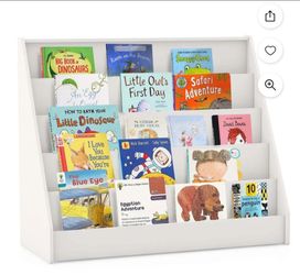 5 Tier Kids Bookshelf with Anti-Tipping Device Kids-friendly Height for Bedroom