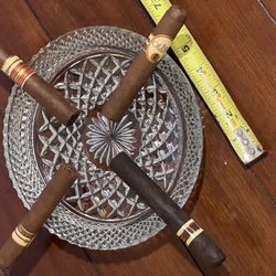 Vintage ANCHOR HOCKING WEXFORD Cigar ASHTRAY Large 8.25" Heavy Crystal Clear Glass