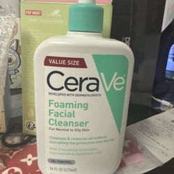 CeraVe Foaming Facial Cleanser, Oil Control Face & Body Wash for Normal to Oily Skin