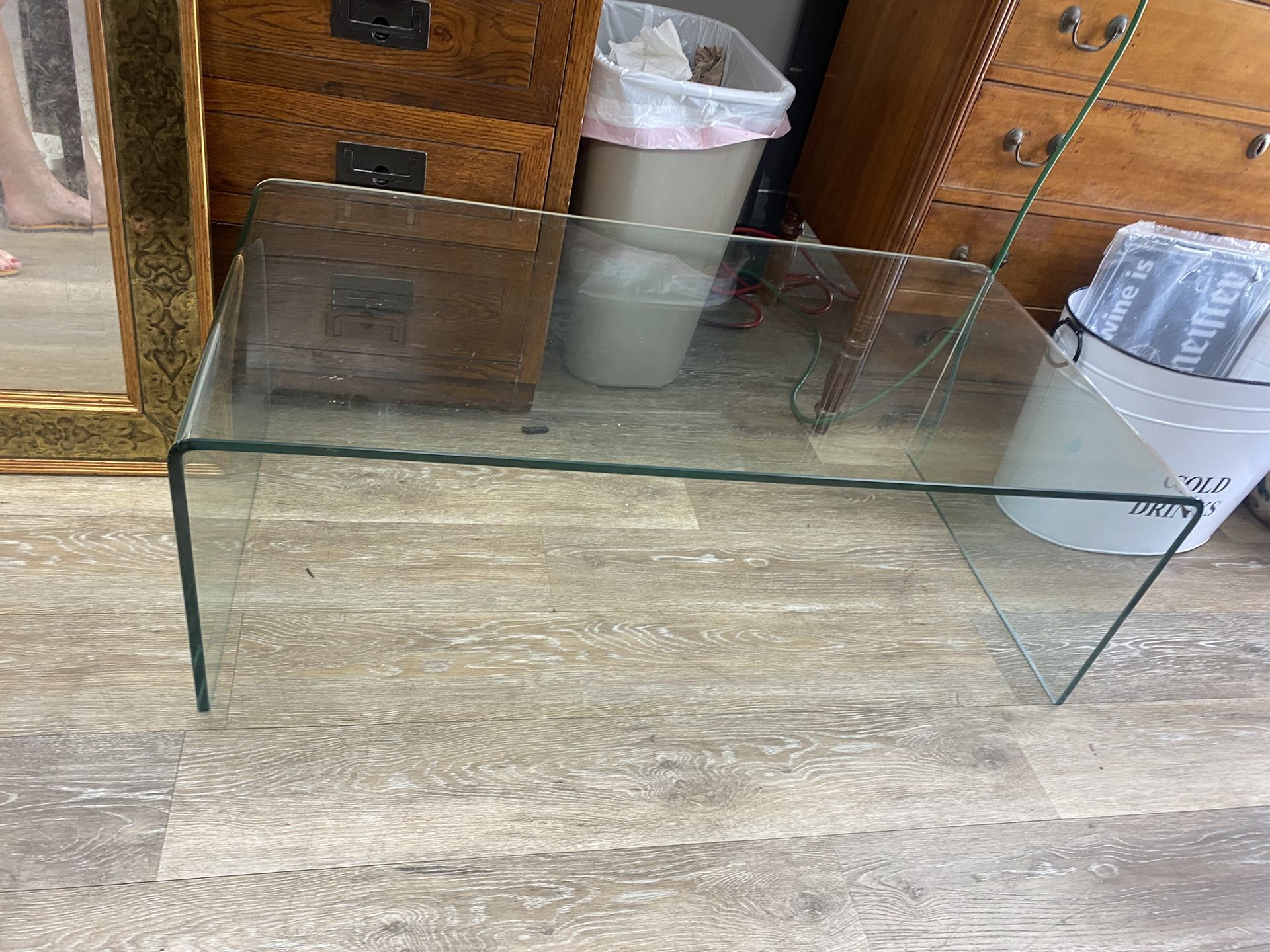 Modern glass coffee table