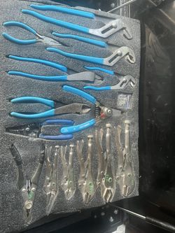 Set Of Channel lock And Vice grips With Crimping Pliers included