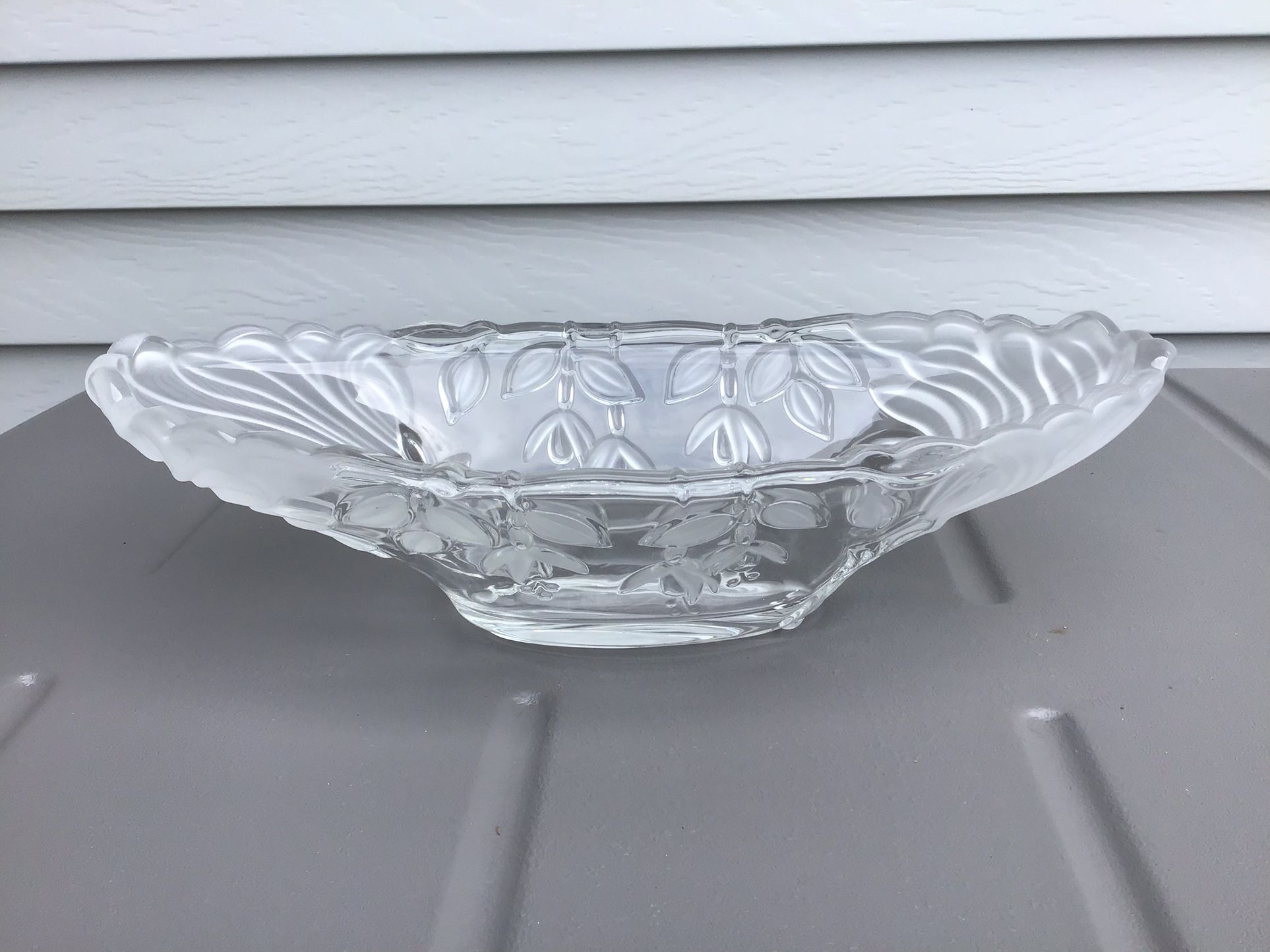 Elegant Cut Etched Glass Bowl