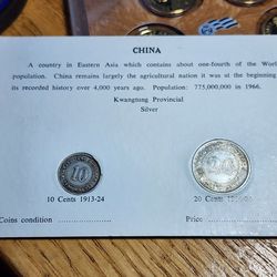 China Coins Set 10 Cent And 20 Cent Silver