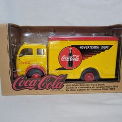 1949 WHITE COCA-COLA DELIVERY TRUCK BANK