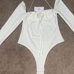 White Long Sleeve Bodysuit 