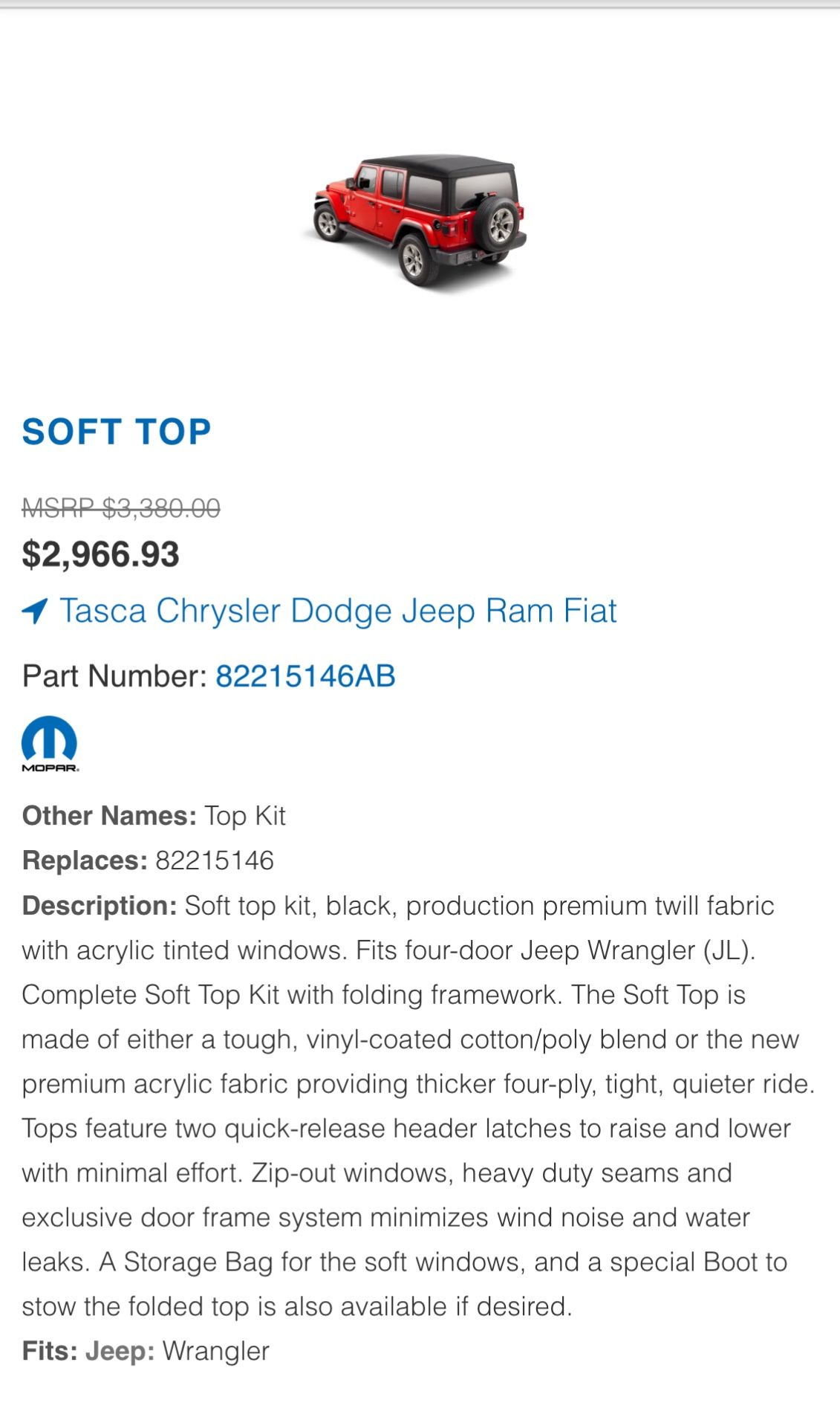 Jeep Wrangler Soft Top