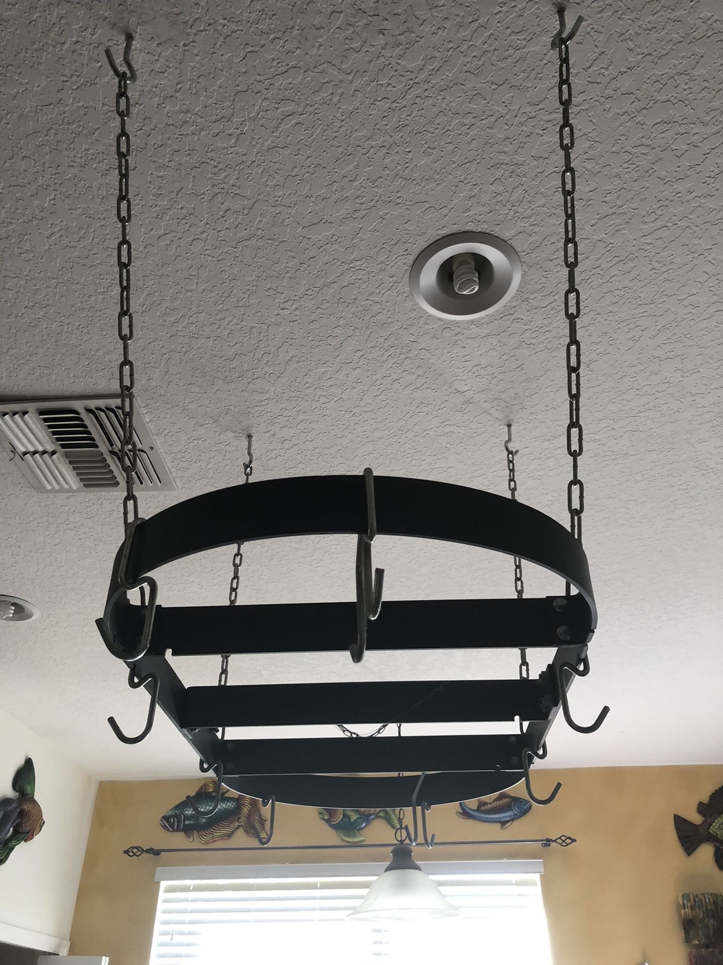 Kitchen Island Suspended Hanging Pot Rack Mint Condition