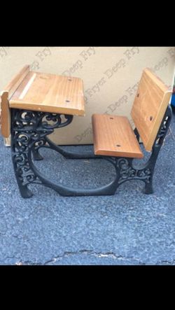Doll desk cast iron and wood