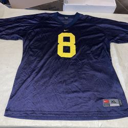 #8 Michigan Wolverines Authentic Adidas Jersey Mens Xl Blue Clean Football