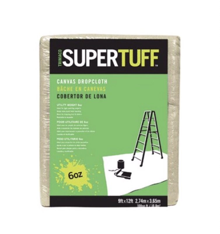 New Trimaco 9 x 12 6 OZ Super Tuff Canvas Paint Drop Cloth