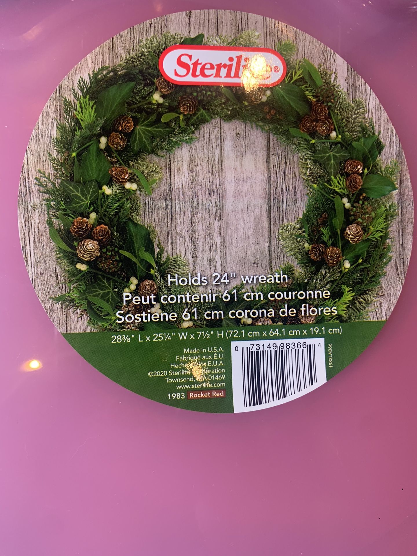 Sterilize 24” Wreath Container
