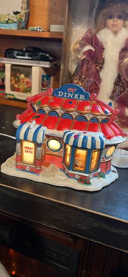 Elf Diner Light Up Christmas Decor 