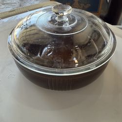 Vintage brown betty oven casserole with lid