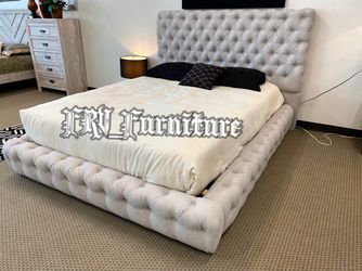 New queen bed frame with mattress