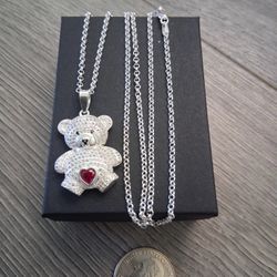 Cadenita Y Oso Con Zirconia Plata 925