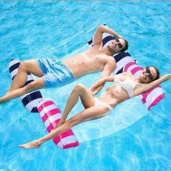NEW! Inflatable Swimming Pool Float Hammocks: 2 pack, Pink & Purple, 30x50
