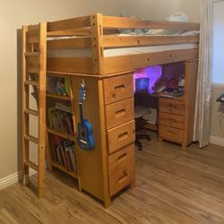 2 Bunk Beds With Desk And Storage 