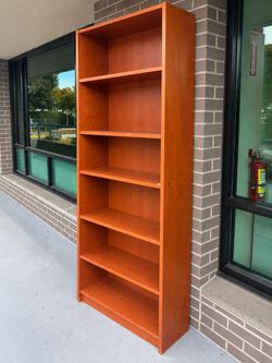 Free Tall Red Wood Bookshelf