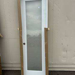 New! JELD-WEN 24 in. x 80 in. No Panel Left Hand Recipe Pantry Frosted Glass Primed Wood Single Prehung Interior Door