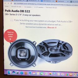 4 Polk Audio DB 522 Car Speakers