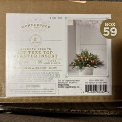 Lit tree top planter insert Christmas tree