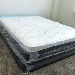 NEW QUEEN PILLOW TOP MATTRESS. Bed frame is not available. Take it home same day 👍