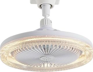 Light Socket Fan with Light 16 Inch, Light Socket Ceiling Fan, Screw in Ceiling Fan in Light Socket with socket extenders
