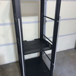 Omni Mount Rolling Network/Server Rack 58-1/4” Tall X 22-1/4” Wide X  23-5/8” Deep