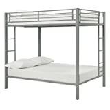 Full over Full Metal Bunk Bed, Silver 5530196