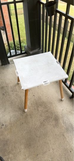Small White Tile Top Side Table