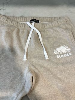 Roots Men’s Neutral Beige Sweatpants with White Drawstring