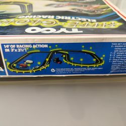 VTG Tyco Nite Glow #8827 Electric Racing Cars with Operating Headlites Complete Set (except glow in the dark tape) OBO