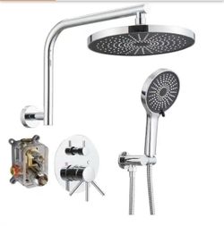 Single Handle 3-Spray Shower Faucet 2.5 GPM with High Pressure in Polished Chrome