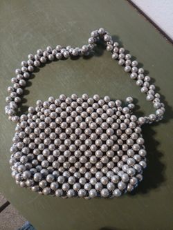 Vintage Wood Beads Handbag