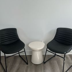 Black Chairs N White Stand 