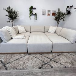 White Sectional Modular Couch - Free Delivery 