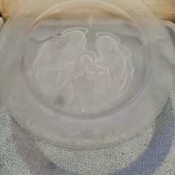 "The Holy Family" Morgantown Crystal Plate