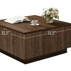 Wooden Liftable Coffee Table, Brown Walnut  (box) $120