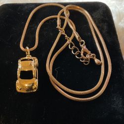 Goldtone Necklace W/car Pendant …16”
