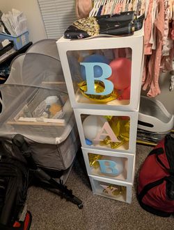 Gender reveal/baby shower baby letter boxes