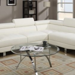 Gorgeous White Colored 2 piece Sectional Set
