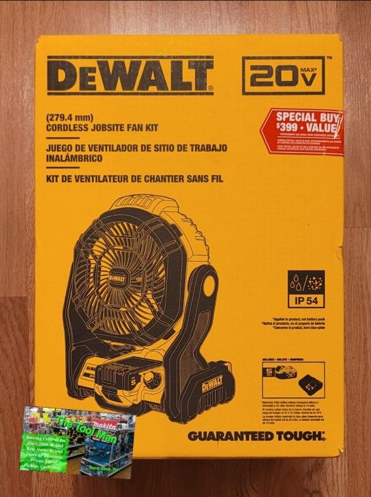 New Dewalt 20v Cordless Fan Kit with 5ah Battery and Charger $140 Firm Pickup Only