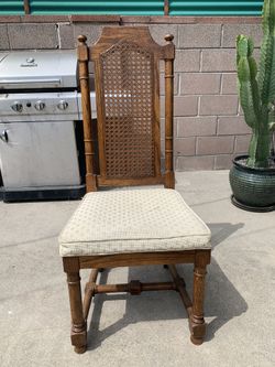 Mid Century Oak Cane Back Chair