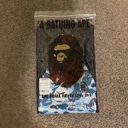 blue and black bape shirt size small