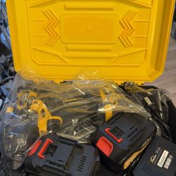 Cordless Impact Wrench 20v New In Box 2 Batteries Socket Set Charger In A Case