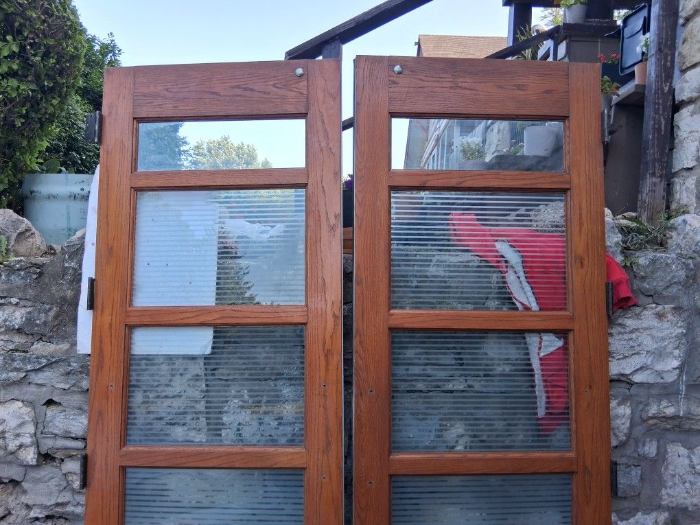 Four Glass Pannel Solid Wood Doors