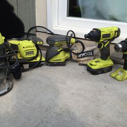 Ryobi Power Tool Set – Router, Sanders, Drill/Impact, 18V & 40V Batteries + Chargers